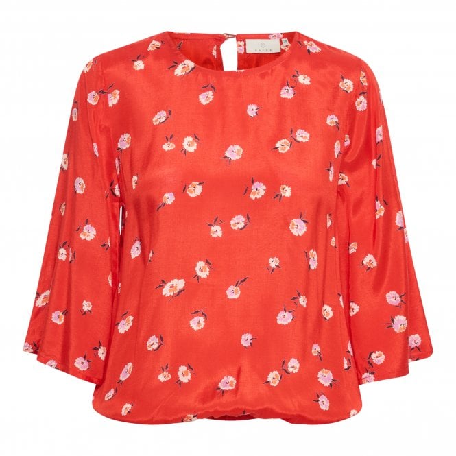 Kaffe KAobina Blouse Fiery Red Flower Print