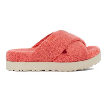 Ugg W Fuzz Sugar Terry Cross Slide Peach Bliss