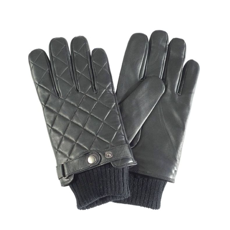 Men's Quilt Leather Glove Black